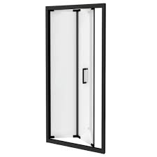 Turin Matt Black 900 X 1850 Bi Fold Shower Door Victorian Plumbing Uk Bifold Shower Door Shower Doors Black Shower Doors