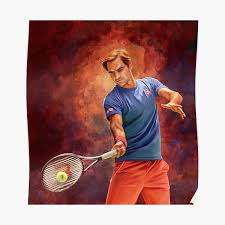Beautiful style of roger federer. Wallpaper Federer Art Poster By Yutahita2 Redbubble
