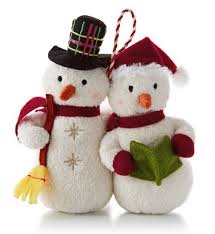 Xkt1279 2013 Caroling Snowmen Plush Ornament Hard To Find Snowman Decorations Ornaments Hallmark Ornaments