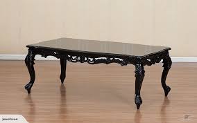 French Victorian Black Carved Coffee Table Tavolini