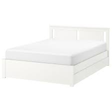 Slattum Upholstered Bed Frame Bomstad Black Standard Double Ikea Ikea Bettgestelle Bettgestell Bett Lagerung