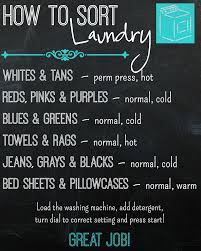 free printable how to sort laundry chart laundry sorting