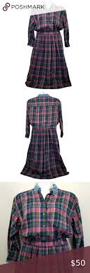 Eddie Bauer Pl Plaid House Shirt Dress Plaid Green In 2020 Plaid Dress Shirt Dress House Shirts