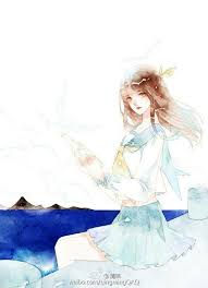 Cầm Chai Anime Drawing Kỹ Thuật Mau Nước