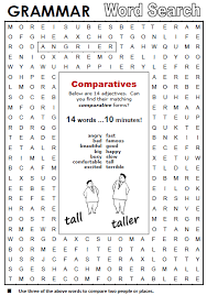 Free printable adjective worksheets including identifying adjectives, using adjectives in sentences, adjectives before and after nouns, selecting adjectives, comparative adjectives and alliterations with adjectives. Comparatives All Things Grammar