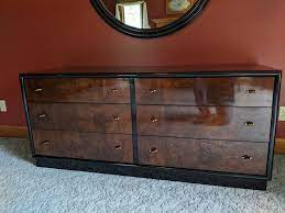 78.5″ x 79″ residential delivery. Henredon Scene Three 5 Piece Bedroom Set Black Lacquer Etsy Walnut Burl 5 Piece Bedroom Set California King Headboard