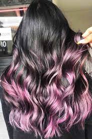 Long black and purple curls lavender ombre hair on the base of black locks would look rather dramatic and require a profound bleaching. 50 Cosmic Dark Purple Hair Hues For The New Image Lovehairstyles