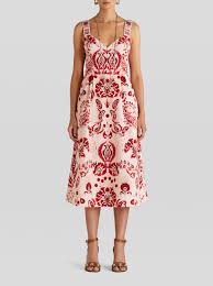 Dress With Leafy Paisley Print Women Red Etro