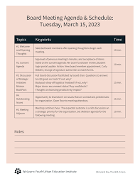 A simple agenda answers two questions for all. Simple Board Meeting Agenda Schedule Template