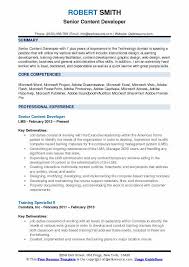 content developer resume samples