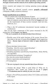 Solved Project Objective To Learn More About Operating Chegg Com
