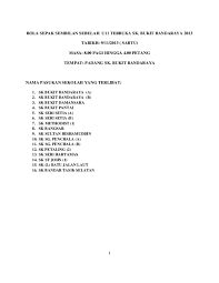 Acara bola sepak wanita akan berlangsung dari 28 november hingga 9 disember 2019. Doc Jadual Perlawanan Bola Sepak 7 Sebelah Sk Rogayah Suparman Academia Edu