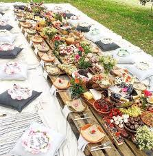 A Foodie Feast Wedding Grazing Tables And Feasting Tables Onefabday Com Feasting Table Picnic Wedding Backyard Party