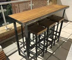 Handmade Bespoke Outdoor Indoor Modern Industrial Long Narrow Bar Table Modern Industrial Furniture Urban Industrial Decor