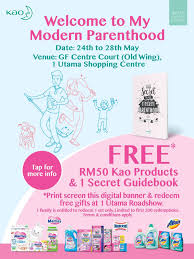 Some free samples come and go, so be sure to check this page frequently for the. Free Kao Products Worth Rm50 Secret Guidebook One Utama 24 28 May 2017