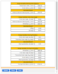 Vehicle Turning Circle Design Equations And Calculator