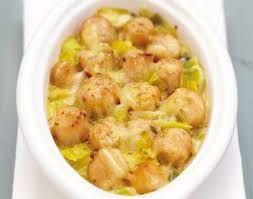 Recette Gratin D Emmental Sur Poireaux Fondants Et Petoncles Au Curry Recettes De Cuisine Cuisine Poisson Recette