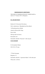 It is generally used when a person imports something from a person in another country. Memorandum Of Undertaking