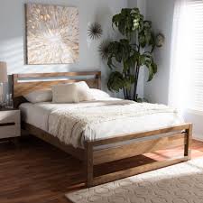Mid Century With A Walnut Finish Platform Bed Designs Wood Platform Bed Simple Wood Bed Frame