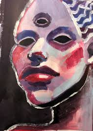 Buy eye paintings online at artzolo. Portrait With Third Eye Painting By Barbara Lasagna Artmajeur