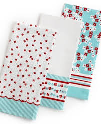 Martha Stewart Collection Kitchen Towels Set Of 3 Scalloped Print Bath Towels Bed Bath Macy S Kitchen Towels Turquoise Kitchen Kitschy Kitchen