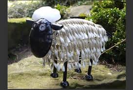 Metal Garden Sheep Feature Etsy Metal Garden Ornaments Outdoor Garden Statues Garden Ornaments
