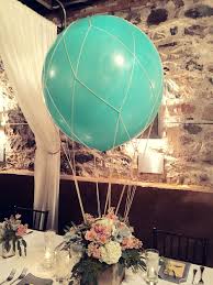 Balloons are the most popular decorations for any kind of party, from a retirement to a wedding party. These Turned Out Amazing Hot Air Balloon Centerpiece Travel Inspired Bab Hot Air Balloon Baby Shower Baby Shower Table Decorations Travel Theme Bridal Shower