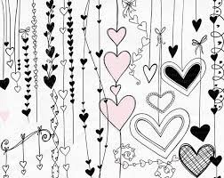 Heart Doodles Clipart Png Printable Valentine Graphics Etsy Heart Clip Art Heart Doodle Clip Art Borders