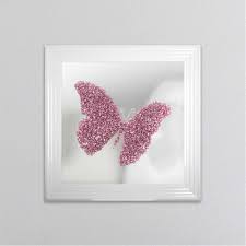 $30.45 ($15.22 per item) 9. Shh Interiors 3d Crushed Glass Pink Butterfly On Mirror Framed Wall Art 1wall