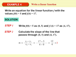 Linear functions are typically written in the form f(x) = ax + b. Example 3 Write An Equation Of A Line Given Two Points Ppt Download