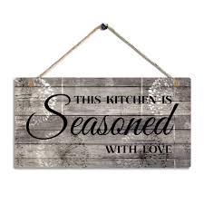 Top brands & styles · something for everyone · a zillion things home Farmhouse Kitchen Decor Rustic Kitchen Signs Wall Decor Printed Wood Wall Art This Kitchen Is Seasoned With Love Kitchen Wall Decor 11 5 X 6 Buy Online In United Arab Emirates At Desertcart Ae Productid