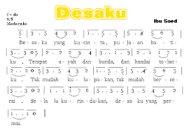 Lirik Dan Not Angka Lagu Desaku