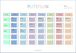 Unsere vorlagen liegen im pdf format bereit und können direkt online ausgefüllt. Putzplan Vorlage Fur Singles Paare Familie Wg