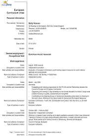 Resume template free download english cv example europass. Europass Curriculum Vitae Template Free Download Speedy Template