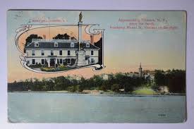 APPROACHING YONKERS ACADEMY MOUNT ST VINCENT MANOR HALL NY POSTCARD 342