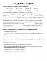 11 Erosion Worksheets 5th Grade Weathering And Erosion Science Worksheets Physical Weathering