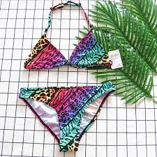 Z031 Chica Bikini 2017 Rainbow Leopard Bikini Grano Trajes De Bano Para Ninos De La Muchacha Del Traje De Bano Teenage Girl Bikini Leopard Print Bikini Bikinis