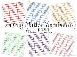 Sorting Maths Vocabulary Activities Differentiated Six Ways Math Vocabulary Math Vocabulary Activities Math
