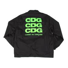 Outerwear, latest, clothing, brands, comme des garçons, supreme. Comme Des Garcons Cdg Back Logo Coach Jacket Black Green M Playful