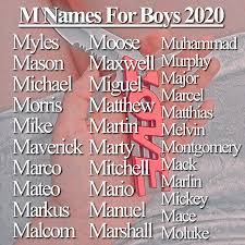 M Names For Boys 2020 Best Character Names Pretty Names Kid Names