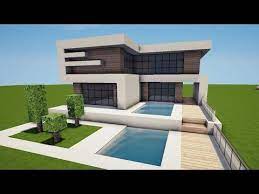 Ihr könnt diese auch alle auf meiner website runterladen. Modernes Haus Mit Pool In Minecraft Bauen Tutorial Haus 169 Youtube Minecraft Mansion Minecraft Modern Minecraft House Plans