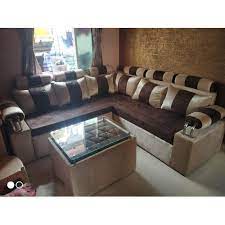 Suppliers of fine upholstered furniture available in fabrics of your choice both patterned or plain. Wood Steel Handle L Shape Sofa With Centre Table Rs 30000 Set Sofantastic Furnitures Id 20282172797