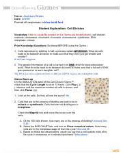 Cell division gizmo answer key pdf. Cell Division Se Pdf Name Kaden Mendez Date Student Exploration Cell Division Directions Follow The Instructions To Go Through The Simulation Respond Course Hero