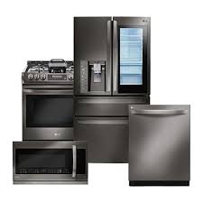 Lg Black Stainless Refrigerator 4 Piece Package Kitchen Appliances Kitchen Appliance Packages Kitchen