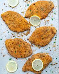 Ingredients for baked chicken breast. Crispy Oven Baked Chicken Cutlets Recipe Healthy Fitness Meals