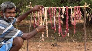How To Dry Fresh Beef Meat At Home Make Dry Beef Meat In Village Wild Food Youtube