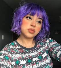 Hair Color Head Short Purple Hair Aesthetic Hair Dyed Hair Purple