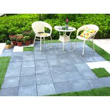 Plastic deck tiles can be installed on all type of surfaces. Courtyardcasualfurniture Courtyard 11 8 X 11 8 Stone Interlocking Deck Tiles In Gray Reviews Wayfair