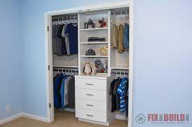 Fitted wardrobes are a great way to make use of odd spaces or nooks in your home by using an interior hanging rail or wall mounted shelves. Diy Closet Organizer With Shelves And Drawers Fixthisbuildthat