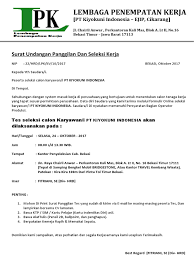 Pt kiyokuni indonesia memulai bisnis komersial pertama pada bulan mei tahun 1996 dengan produk spesialis mould dan metal press. Surat Panggilan Kerja Pt Kiyokuni Indonesia Cikarang Pdf